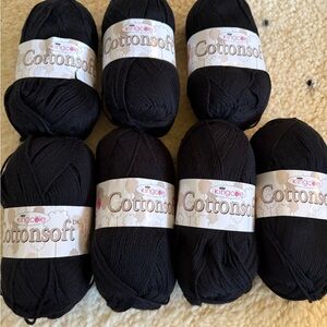 King Cole Cottonsoft Black Yarn Bundle
